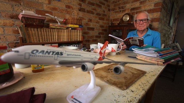 On the wing: Qantas frequent flier John Martin relaxes at his home in Wollongong before his flight to the South Pole on New Year's Eve.