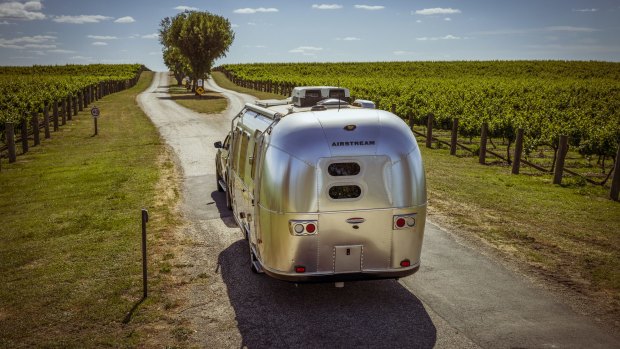Mitchelton Airstream Hotel in Nagambie is an adults-only glamping set-up.