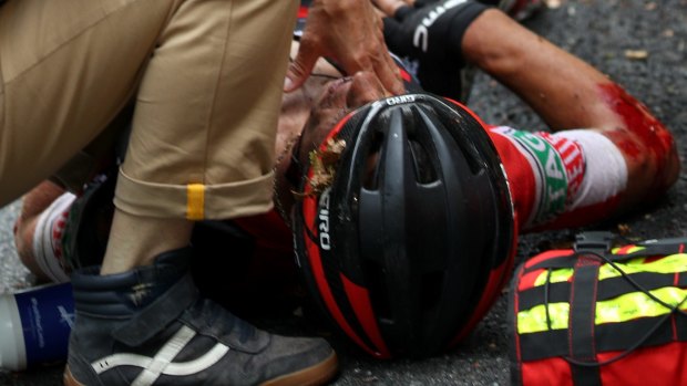 Richie Porte suffered a fractured clavicle and pelvis in the crash. 