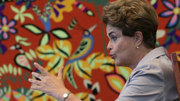 Suspended Brazilian President Dilma Rousseff speaks during a press conference for foreign journalists at the Alvorada residential palace, in Brasilia on Tuesday.