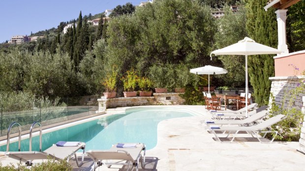 The pool at Villa Jasmine in Corfu.
