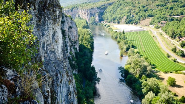 The Lot river from  Saint Cirq Lapopie, the most beautiful village in France.