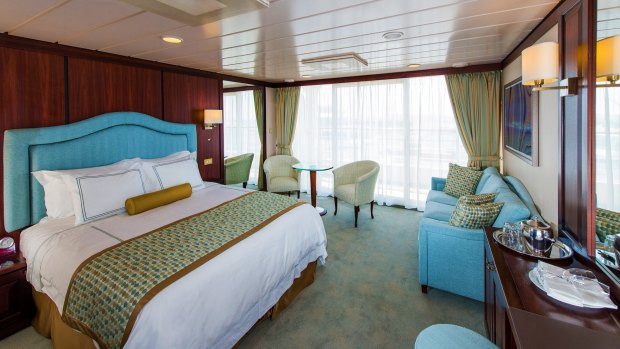 A penthouse suite on Oceania's ship Marina.