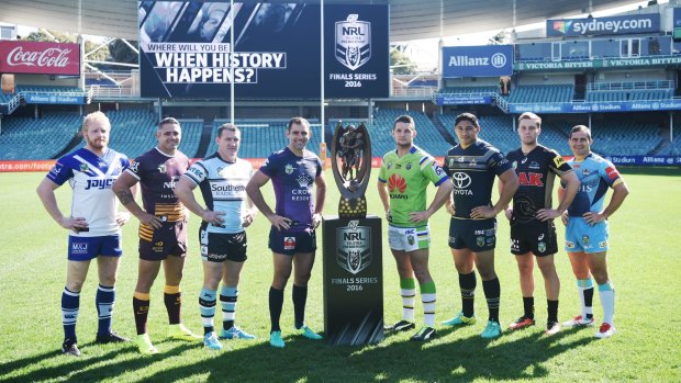 The NRL finals captains were in Sydney on Monday to launch the play-offs.