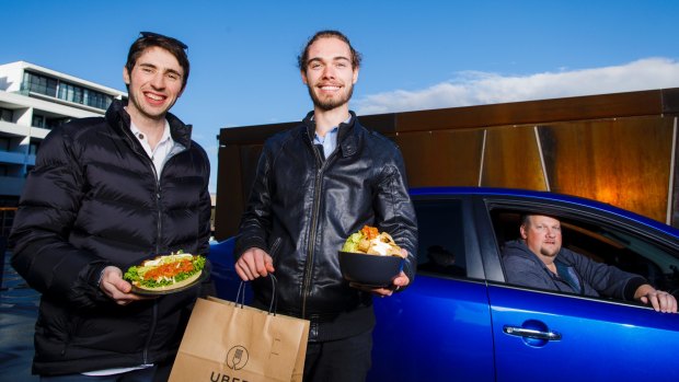 Mejicana owners Matt Gartshore and Reuben Schoots, and Uber driver Allan Shaw. 