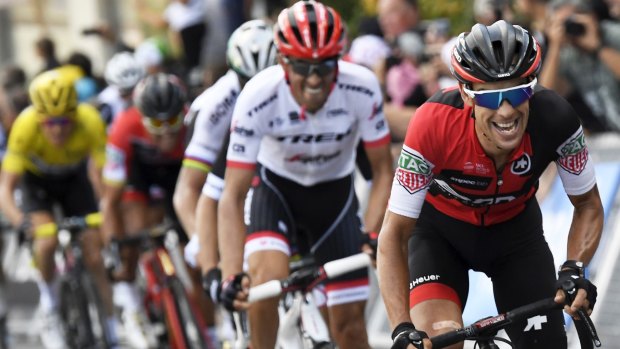 Australia's Richie Porte goes on the attack in stage three.