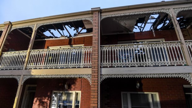 The fire in Hope Street, Brunswick, started in the roof of one unit and quickly spread.