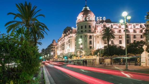 Hotel Le Negresco on Promenade des Anglais in Nice, France.