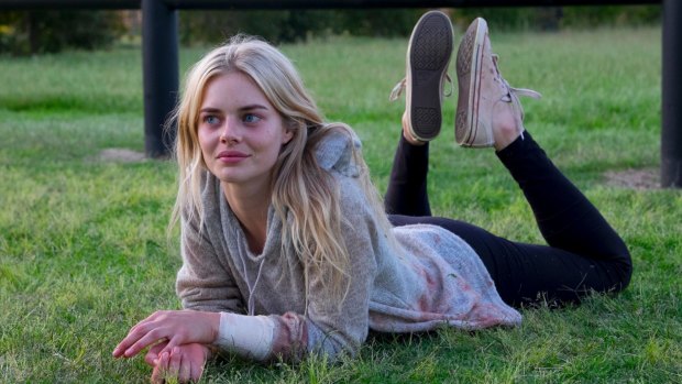 Girl next door: Samara Weaving as Chloe in the thriller <i>Bad Girl</i>.