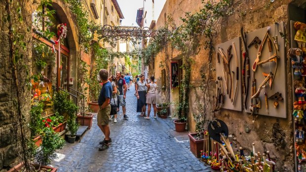 Ancient buildings near the Cathedral of Orvieto (Duomo di Orvieto) in Umbria, Italy,