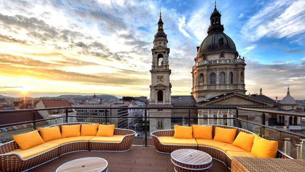 Love Nest at High Note SkyBar at the Aria Hotel in Budapest, Hungary.