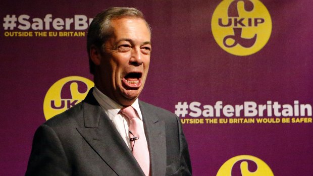 Former UK Independence Party leader Nigel Farage. The Brexit referendum was called partly due to pressure from Eurosceptics within Britain's Conservative Party worried by the rise of UKIP.