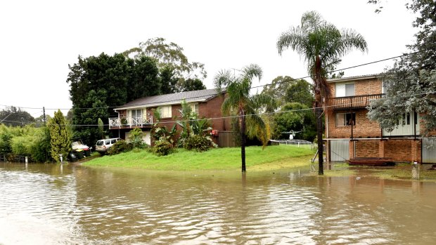 Flooded areas in Milpera, south of Sydney, last week. 