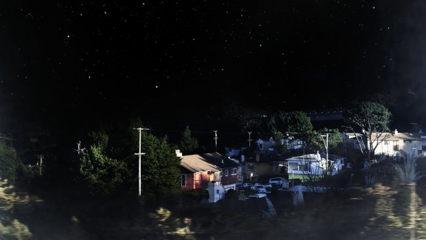 Starry skies are a motif of Sam Shmith's work, as in Untitled (Carlisle Drive East) 2015.