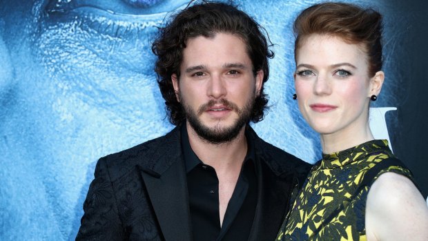 Actors Kit Harington and Rose Leslie at the premiere of HBO's Game Of Thrones season 7 in Los Angeles, California.