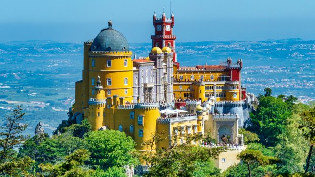 Extravagant Pena Palace in Sintra, Portugal. 