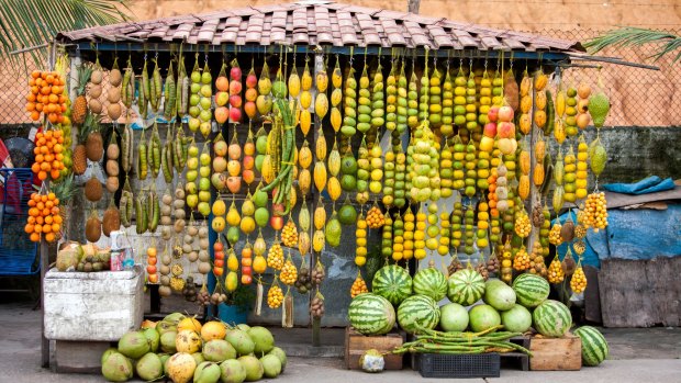 Stall selling fruit in Rio.