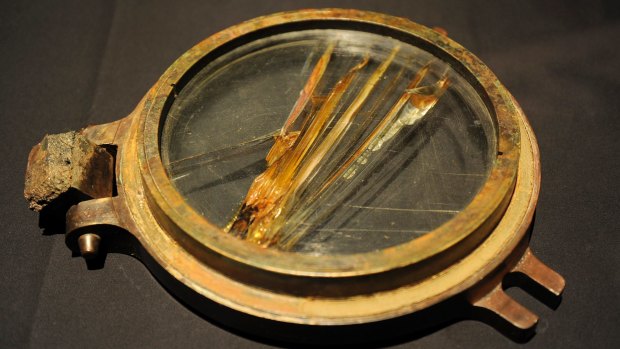 A small porthole recovered from The Titanic wreck.