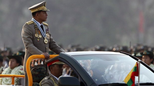 Myanmar commander-in-chief General Min Aung Hlaing says he won't deal directly with Aung Sun Suu Kyi.