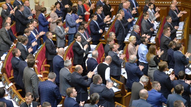 The Ukraine parliament voted overwhelmingly to take steps towards joining NATO.