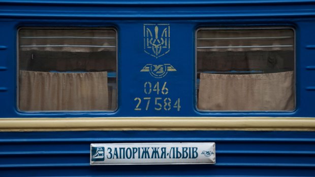 Overnight train carriage in Lviv, Ukraine.