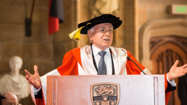 John Howard received an honorary doctorate from the University of Sydney on Friday.