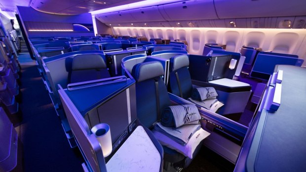 United Airlines' Polaris business class seats. Even if seats are empty, you can't just help yourself to one. 