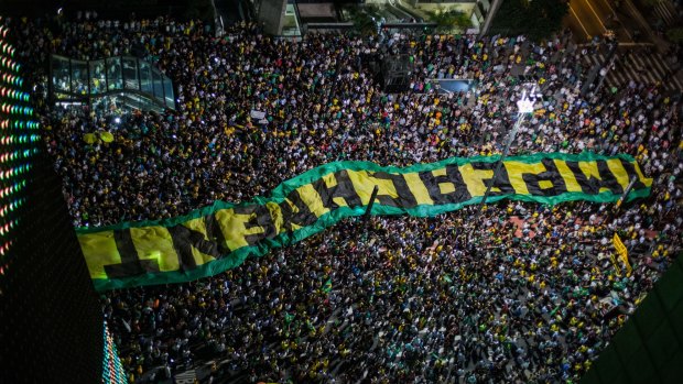 Demonstrators gathered in Sao Paulo in March to call for the impeachment of President Dilma Rousseff.
