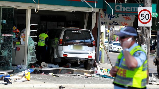 The scene of the crash in Kogarah. 