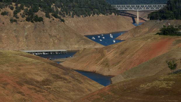 The Oroville Lake reservoir in northern California is now at less than 25 per cent capacity.