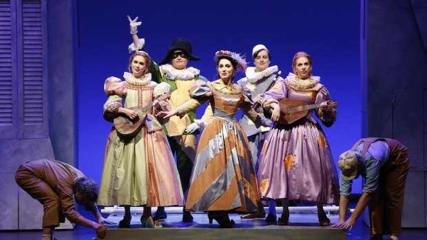 Michele McCarthy, Michael Petruccelli, Shakira Tsindos, Daniel Carison, Kate Amos in Victorian Opera's <i>Laughter and Tears</i>.