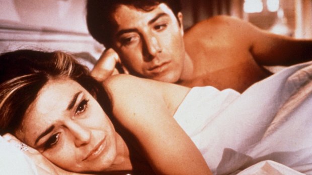 Anne Bancroft and Dustin Hoffman in The Graduate.