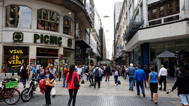 Buenos Aires's busy Calle Florida. 