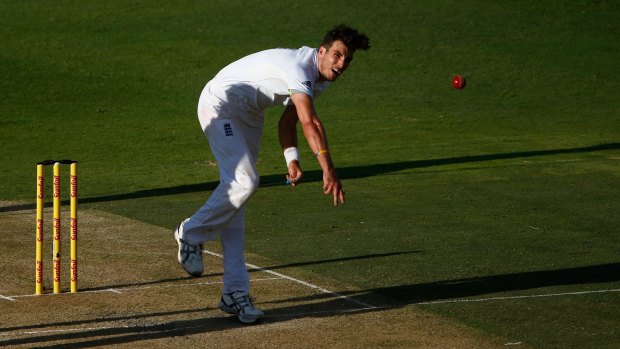 Out: Steven Finn of England bowls during day one of the third Test.