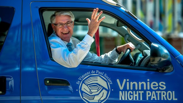 Barnie Van Wyk, CEO St Vincent de Paul is delighted to take the keys of a second Vinnies Night Patrol Van for the ACT area. 