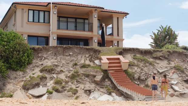 Stairway no longer reaches to heaven: Wamberal beachfront erosion after June's east coast low.
