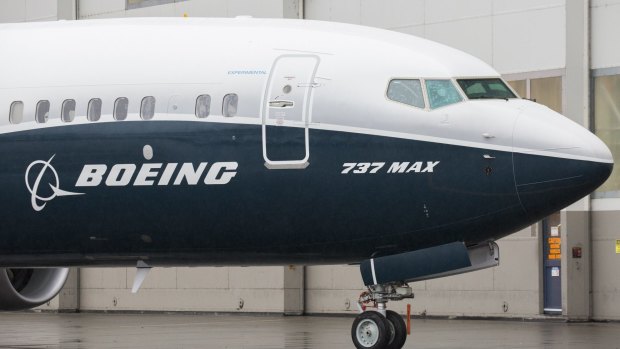 The Boeing 737 Max 9 jetliner stands at the company's manufacturing facility in Renton, Washington.