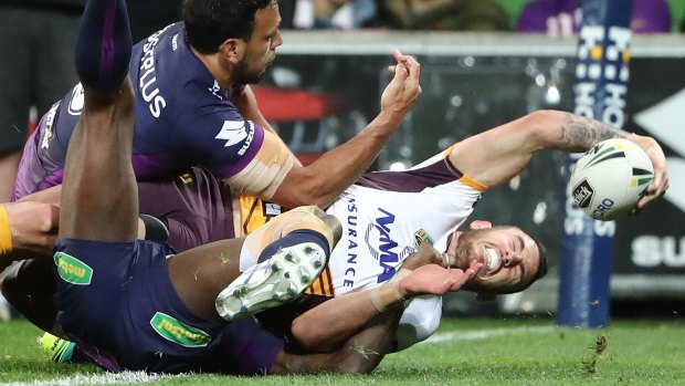 Final blow: Darius Boyd reaches out to put the match beyond the grasp of the Storm.