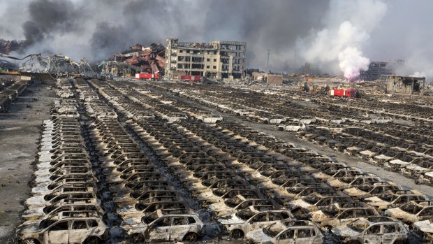 The site of the Tianjin explosion.