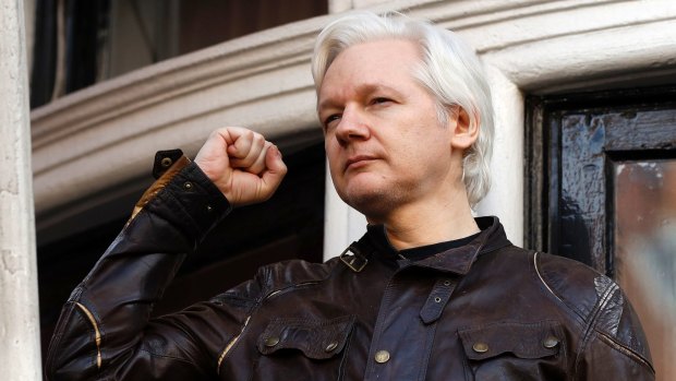 Julian Assange in London in May, on the day Swedish authorities announced they were dropping their investigation into rape charges against him.