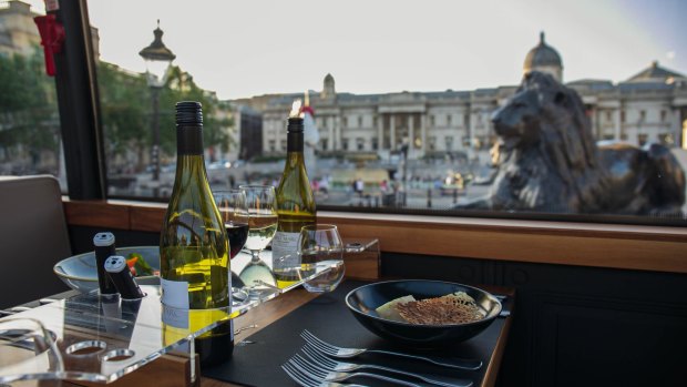 The six-course menu changes seasonally but the real star of the show is London itself.