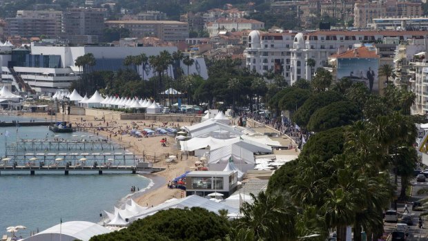 La Croisette and the Festival Palace at Cannes.