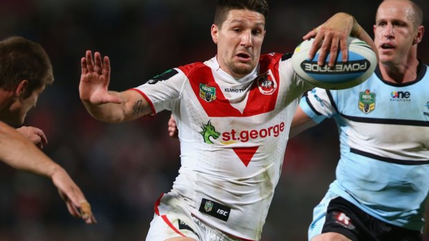 Believer: Widdop makes a break against the Sharks in round 12.