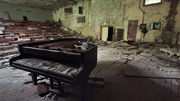 An abandoned concert hall in Pripyat, Chernobyl.