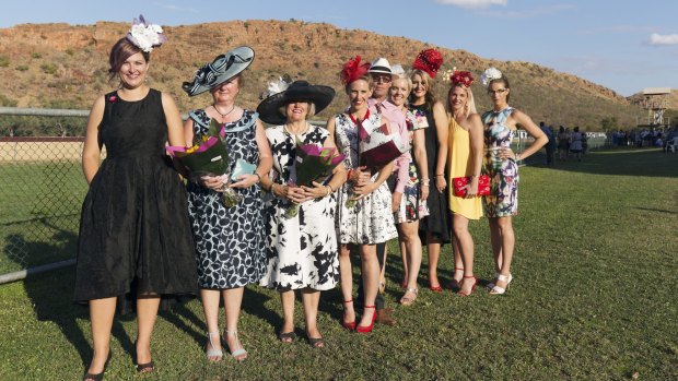 Fashions on the Field winners strut their stuff on raceday at Kununurra, in East Kimberley, Western Australia. 