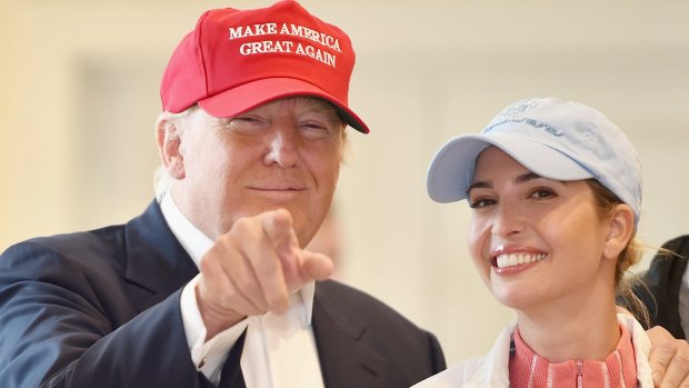 US presidential candidate Donald Trump visits his Scottish golf course Turnberry with his daughter Ivanka Trump on Friday.