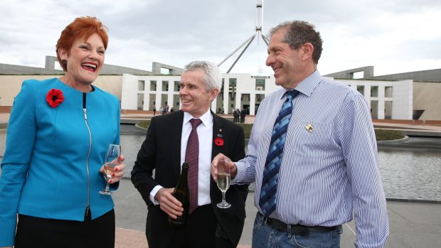 Pauline Hanson and her One Nation team celebrated and have been encouraged by Trump's victory.