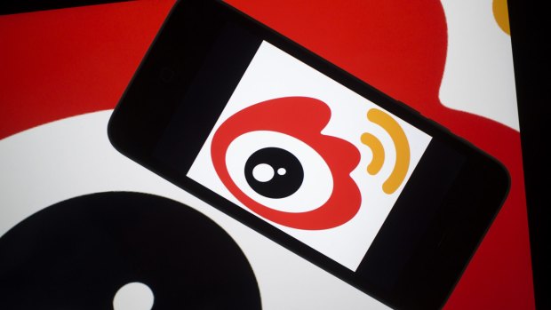 The logo of the Sina Weibo microblog service.