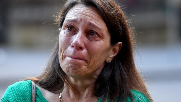 Carina Anderson, a member of the class action,  outside the Federal Court in Sydney.