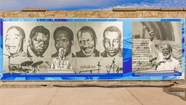 Mural on Robben Island Prison wall.